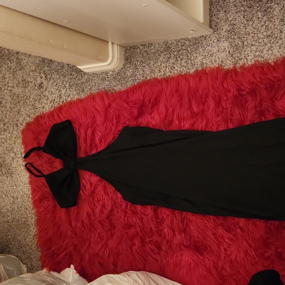 Black cut out dress with a slit on the side